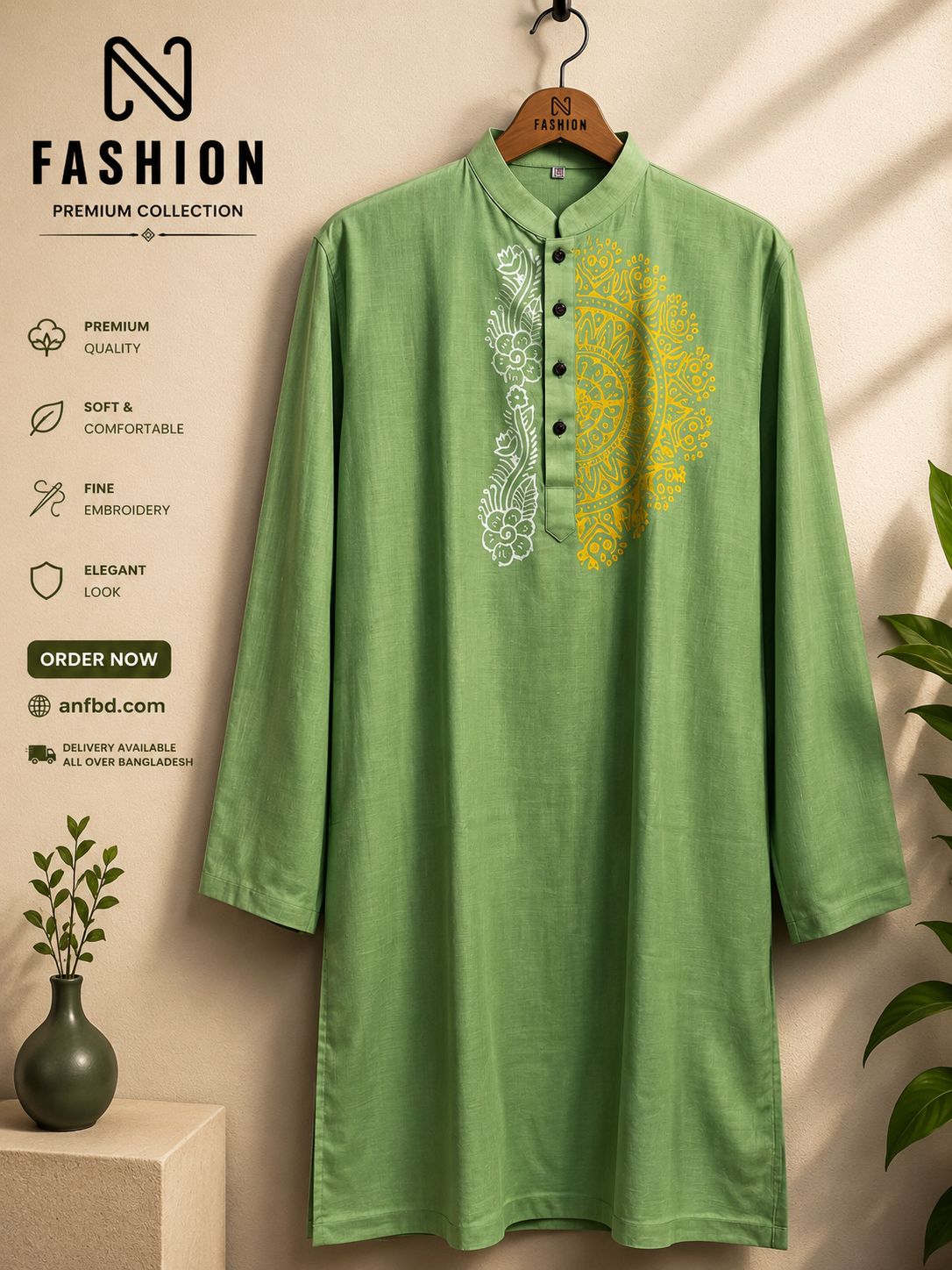 ✨ Hand Print Panjabi — Traditional Craft, Modern Elegance ✨