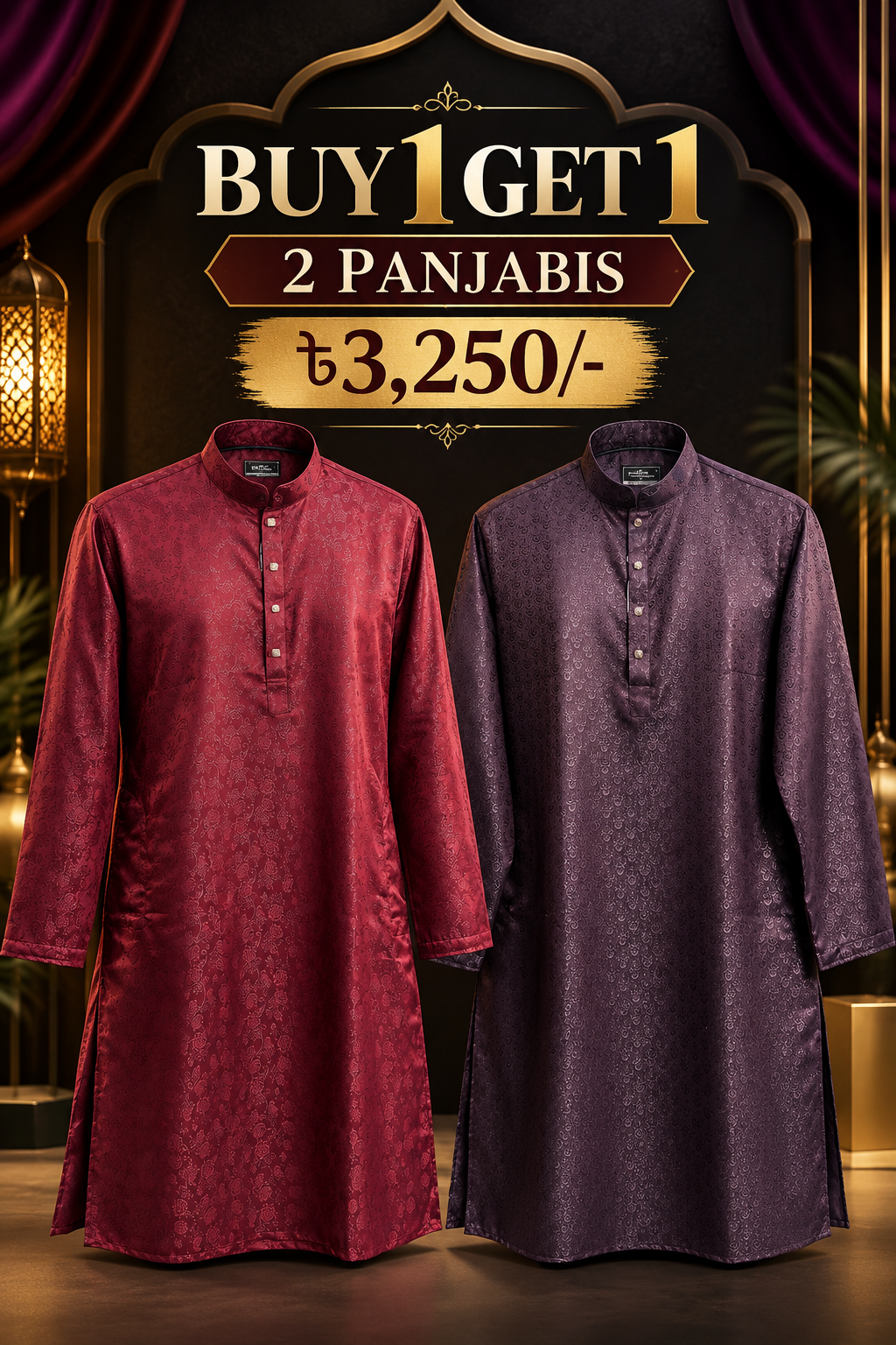 Premium Royal Jacquard Panjabi – Buy 1 Get 1 Offer